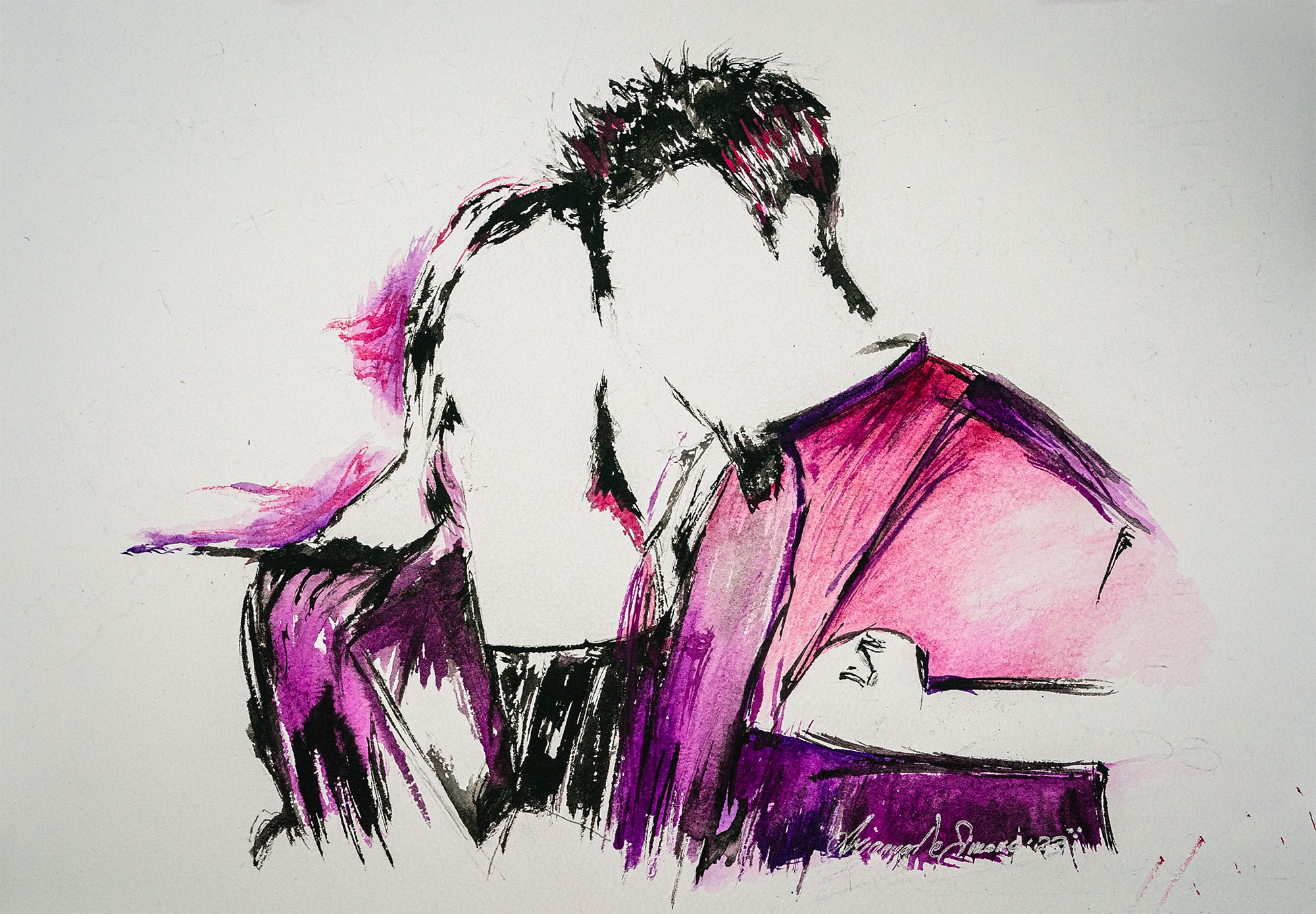 The watercolor "Le parole che non to ho